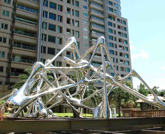 Modern Style Outside Garden Statues Stainless Steel With Mirror Polished Surface