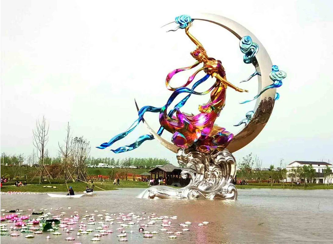 Δημόσια πετώντας νεράιδα ανοξείδωτου αγαλμάτων κήπων τέχνης μεγάλη υπαίθρια που χρωματίζεται